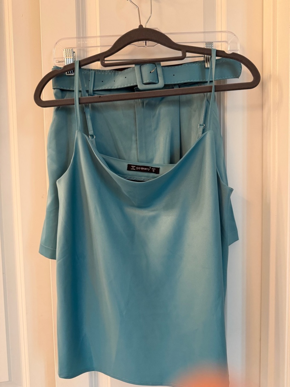 Teal Satin set! Shorts & tank